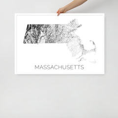 Massachusetts State Topographic Map Art