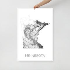 Minnesota State Topographic Map Art