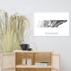Tennessee State Topographic Map Art