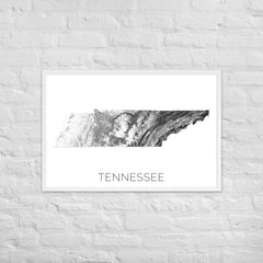 Tennessee State Topographic Map Art
