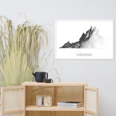 Virginia State Topographic Map Art