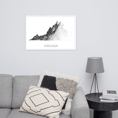 Virginia State Topographic Map Art