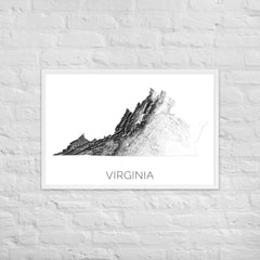 Virginia State Topographic Map Art