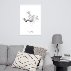 Texas State Topographic Map Art