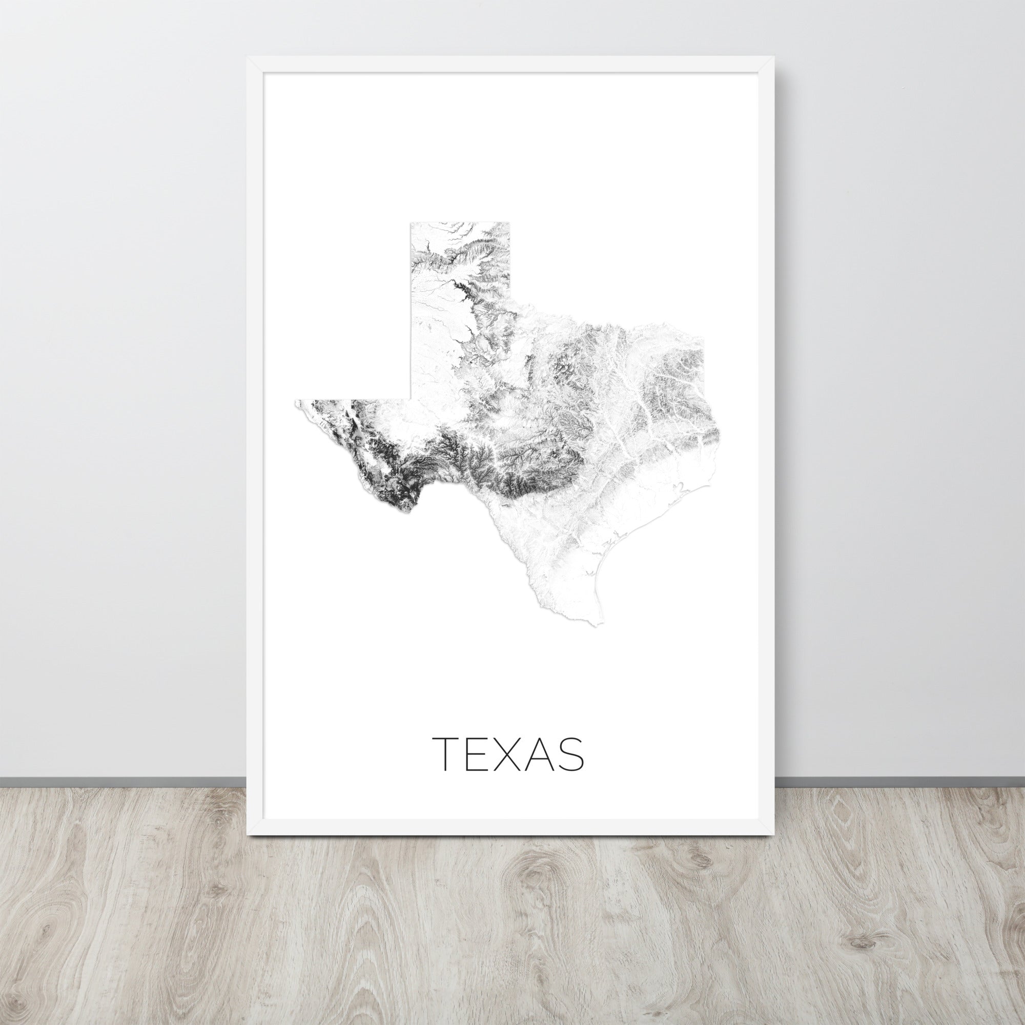 Texas State Topographic Map Art