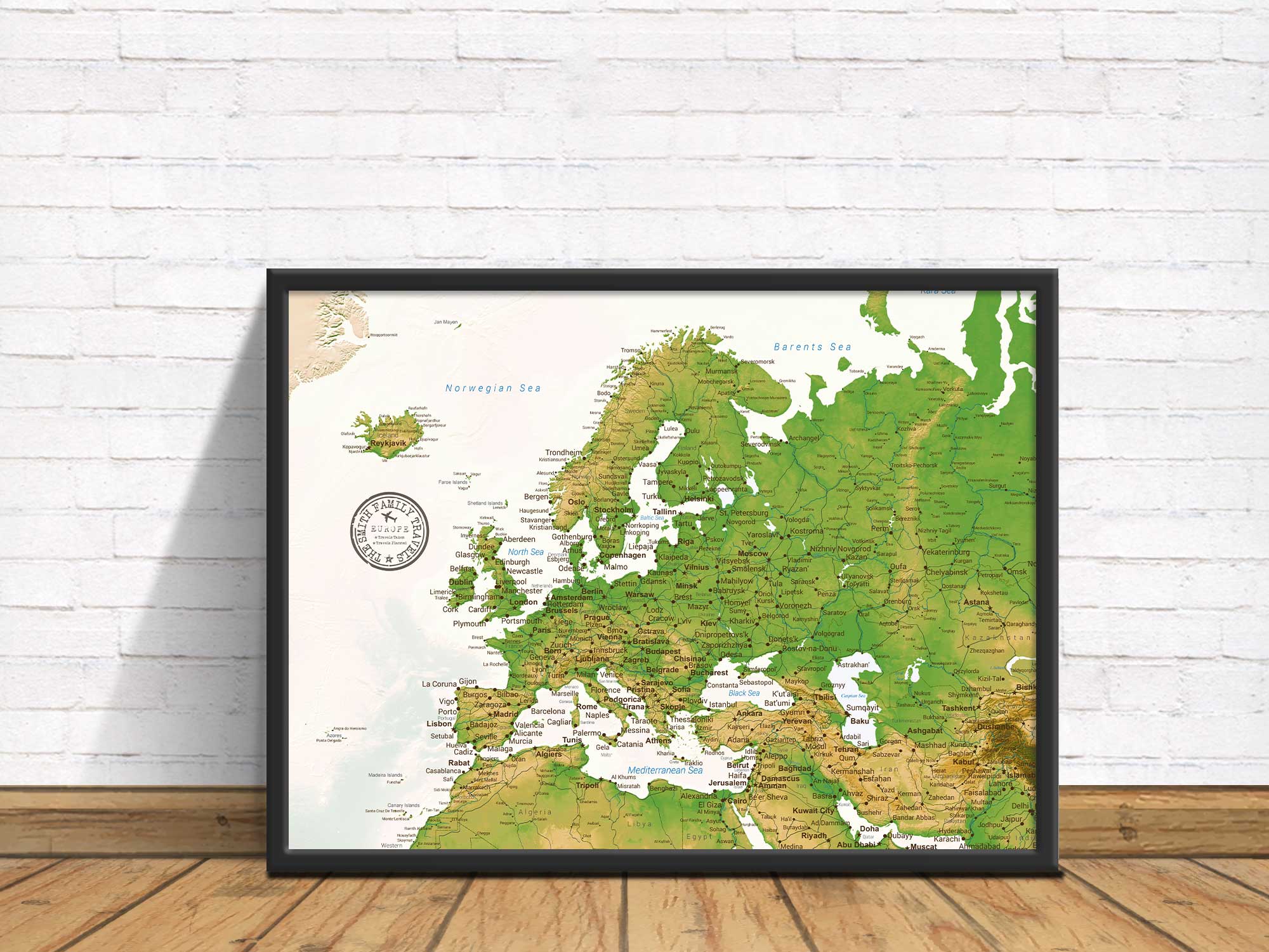 Europe Push Pin Map – Colorful (Detailed) 