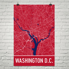 Washington DC Street Map Poster Red
