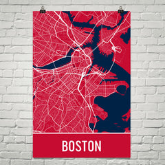 Boston MA Street Map Poster Green