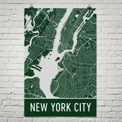 New York City NY Street Map Poster Gray