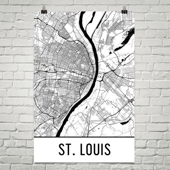 St. Louis MO Street Map Poster White