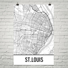 St. Louis MO Street Map Poster Blue