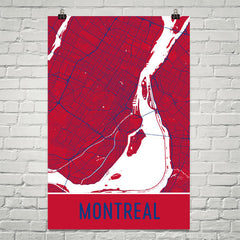 Montreal QC Street Map Poster Black