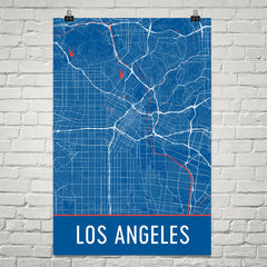 Los Angeles CA Street Map Poster Black