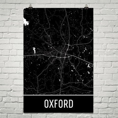 Oxford MS Street Map Poster Red