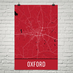 Oxford MS Street Map Poster White
