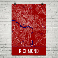 Richmond VA Street Map Poster White
