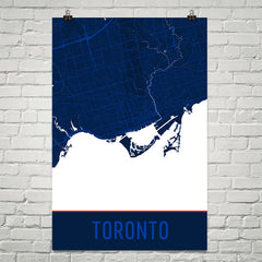 Toronto ON Street Map Poster Red