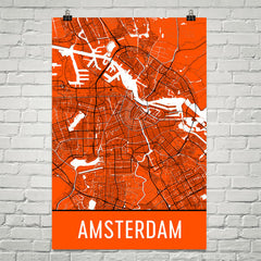 Amsterdam Street Map Poster White