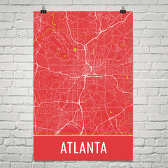 Atlanta Street Map Poster Red