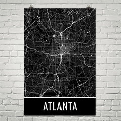 Atlanta Street Map Poster Blue