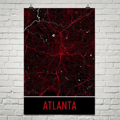 Atlanta Street Map Poster White