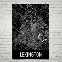 Lexington KY Street Map Poster Blue
