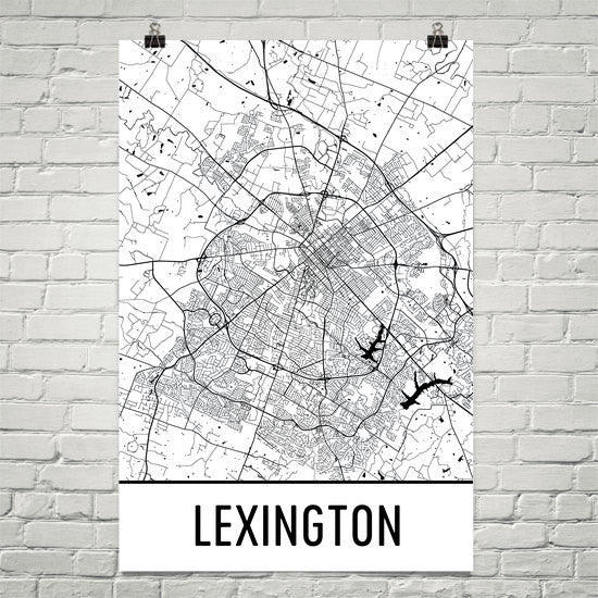 Lexington KY Street Map Poster Black