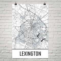 Lexington KY Street Map Poster Black
