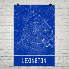Lexington KY Street Map Poster White