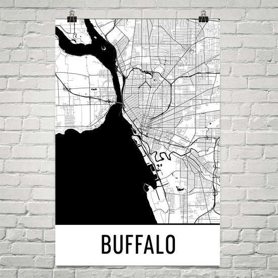 Buffalo NY Street Map Poster Black