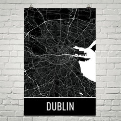 Dublin Street Map Poster Green