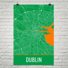 Dublin Street Map Poster White