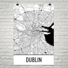 Dublin Street Map Poster Black