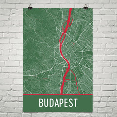 Budapest Street Map Poster Black