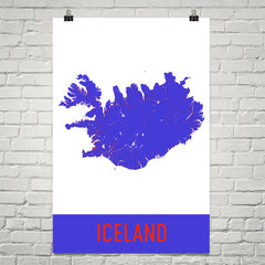 Iceland Street Map Poster White Island