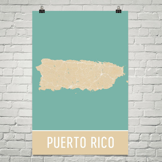 Puerto Rico Street Map Poster - Wall Print by Modern Map Art