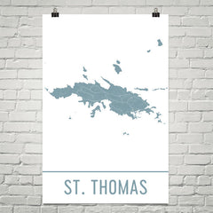 St. Thomas Street Map Poster White
