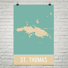 St. Thomas Street Map Poster Blue