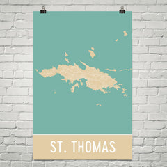 St. Thomas Street Map Poster Blue