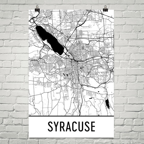 Syracuse NY Street Map Poster White