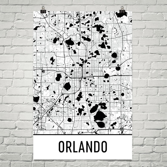 Orlando FL Street Map Poster White