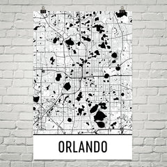 Orlando FL Street Map Poster White