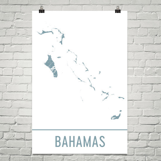 Bahamas Street Map Poster White