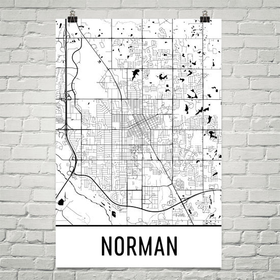 Norman Street Map Poster White