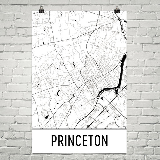 Princeton NJ Street Map Poster White