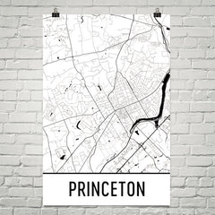 Princeton NJ Street Map Poster White