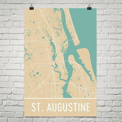 St. Augustine FL Street Map Poster Black