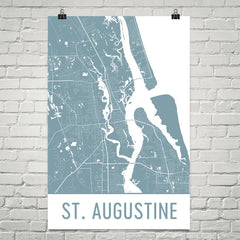 St. Augustine FL Street Map Poster White