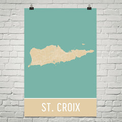 St. Croix Street Map Poster Black