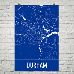 Durham NH Street Map Poster Blue